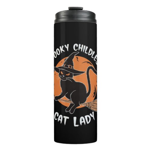 Childless Cat Lady Halloween Spooky Witch Election Thermal Tumbler