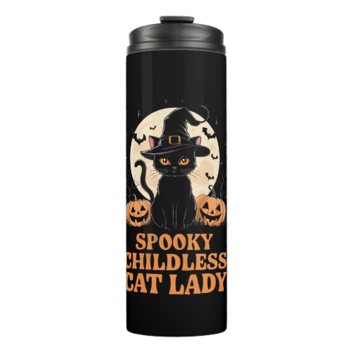 Childless Cat Lady Halloween Spooky Witch Election Thermal Tumbler