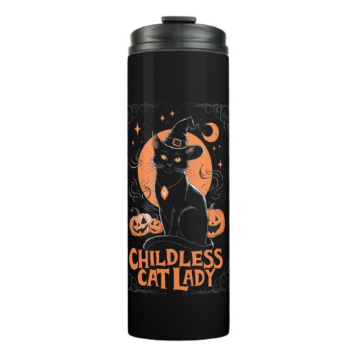 Childless Cat Lady Halloween Spooky Witch Election Thermal Tumbler