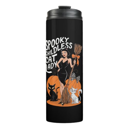 Childless Cat Lady Halloween Spooky Witch Election Thermal Tumbler