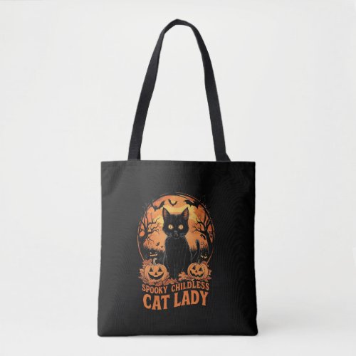 Childless Cat Lady Halloween Spooky Witch Election Tote Bag