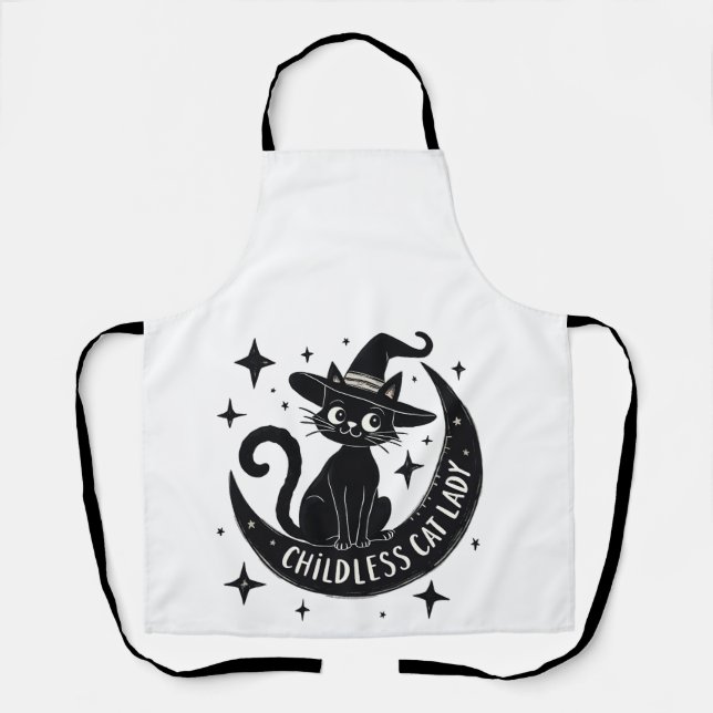 Childless Cat Lady Harris Walz Halloween Pastel Apron (Front)