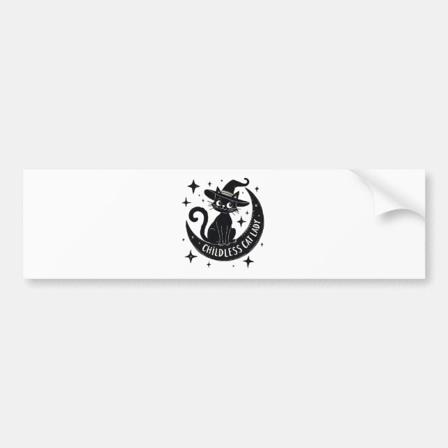 Childless Cat Lady Harris Walz Halloween Pastel Bumper Sticker (Front)