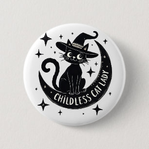 Childless Cat Lady Harris Walz Halloween Pastel Button