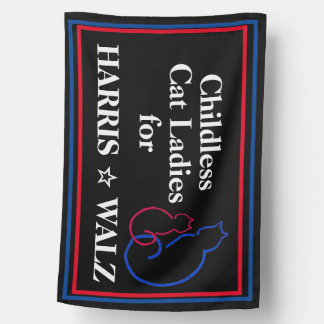 Childless Cat Lady House Flag (one-sided)