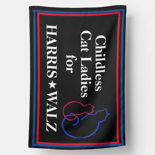 Childless Cat Lady House Flag (two sided) (Back)
