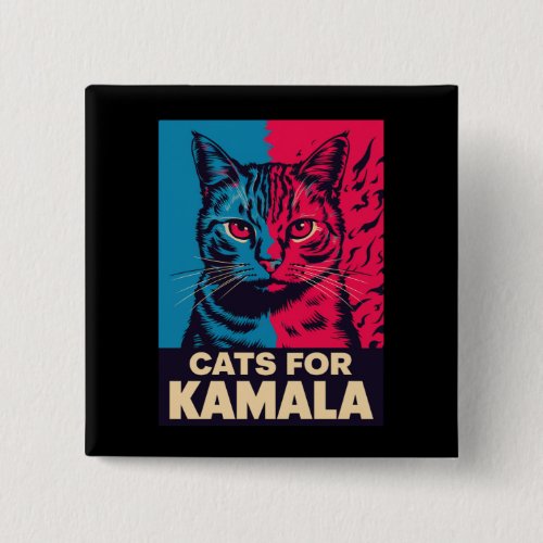 Childless Cat Lady is Voting Kamala Harris 2024 Button