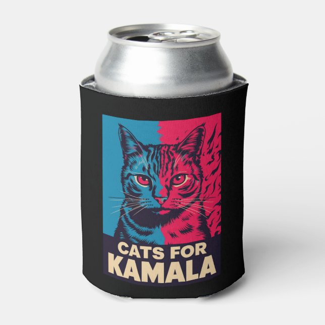 Childless Cat Lady is Voting Kamala Harris 2024 Can Cooler (Can Front)