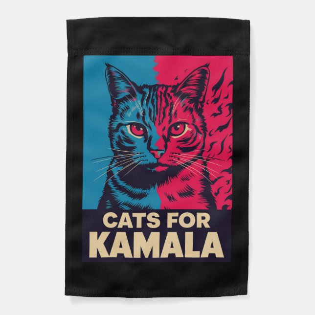 Childless Cat Lady is Voting Kamala Harris 2024 Garden Flag (Front)