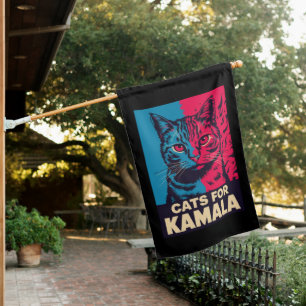 Childless Cat Lady is Voting Kamala Harris 2024 House Flag