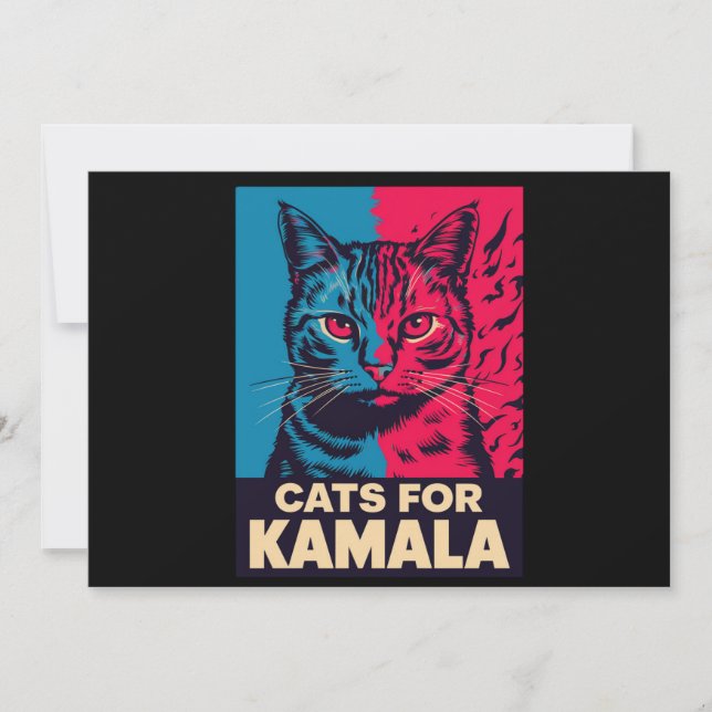 Childless Cat Lady is Voting Kamala Harris 2024 Invitation (Front)