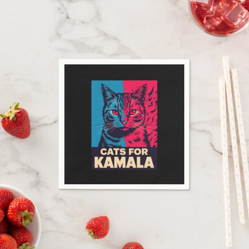 Childless Cat Lady is Voting Kamala Harris 2024 Napkins