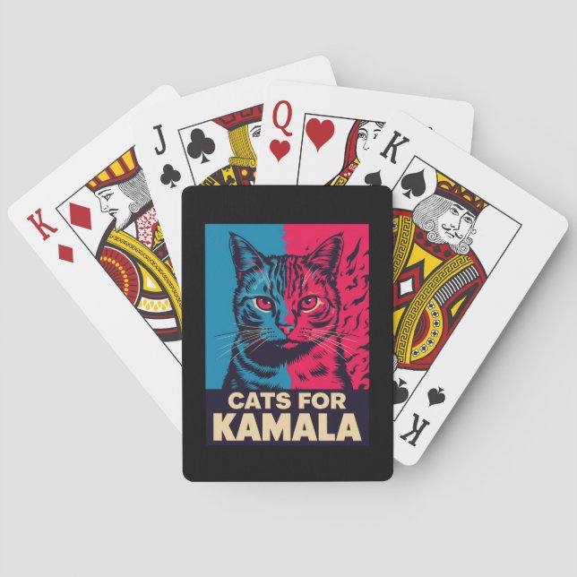 Childless Cat Lady is Voting Kamala Harris 2024 Poker Cards (Back)