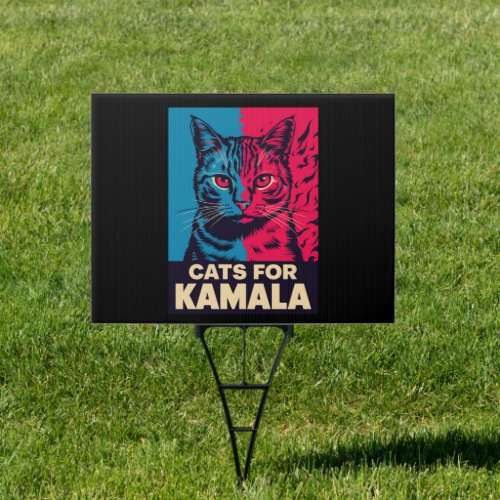 Childless Cat Lady is Voting Kamala Harris 2024 Sign