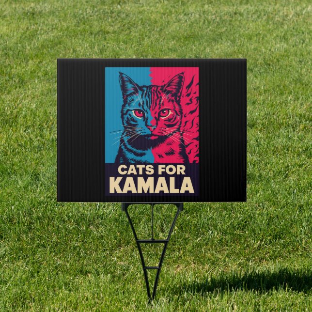 Childless Cat Lady is Voting Kamala Harris 2024 Sign (Insitu)