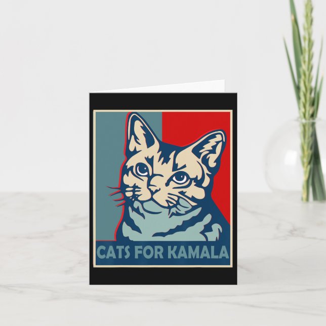 Childless Cat Lady Is Voting Kamala Harris Preside Card (Front)