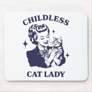 Childless Cat Lady Kamala 2024 Harris Feminist Wom Mouse Pad
