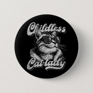 Childless Cat Lady Kamala Harris 2024 Button