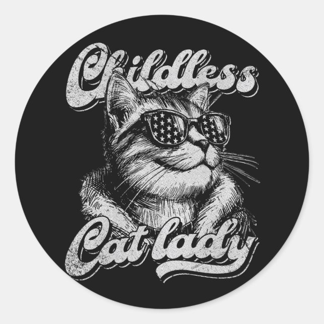 Childless Cat Lady Kamala Harris 2028 Classic Round Sticker (Front)
