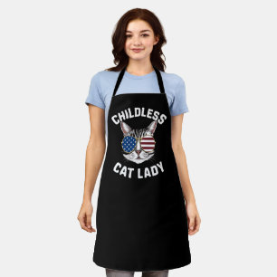 Childless Cat Lady Kamala Harris  Apron