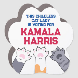 Childless Cat Lady Kamala Harris President 2024 Car Magnet