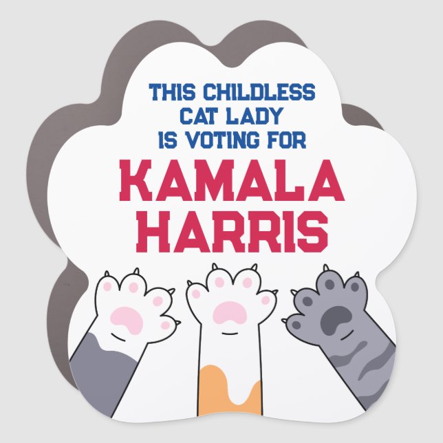 Childless Cat Lady Kamala Harris President 2024 Car Magnet (Front)
