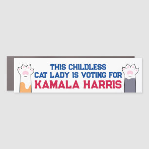 Childless Cat Lady Kamala Harris President 2024 Car Magnet