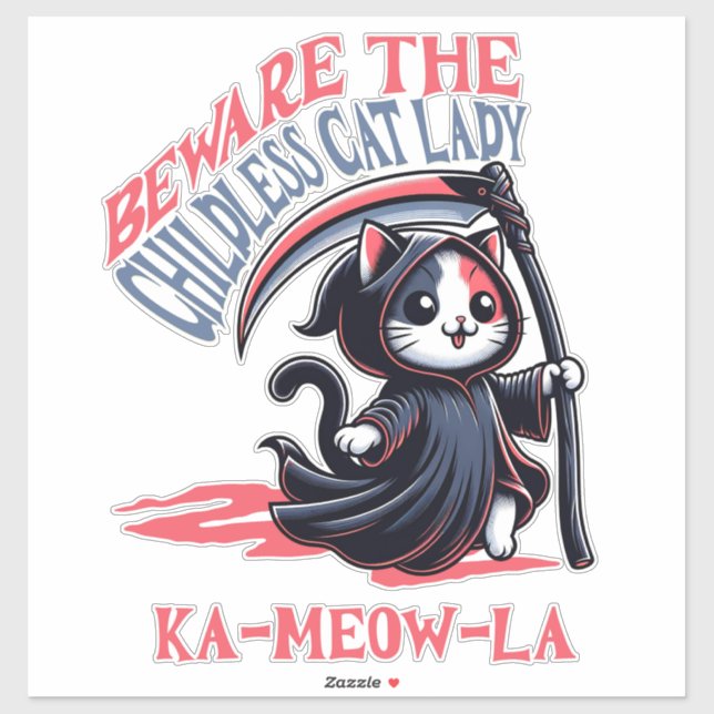 Childless Cat Lady Kamala Harris Sticker (Sheet)