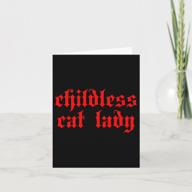 Childless Cat Lady Millennial 2024 Gothic Cute Tee Card (Front)