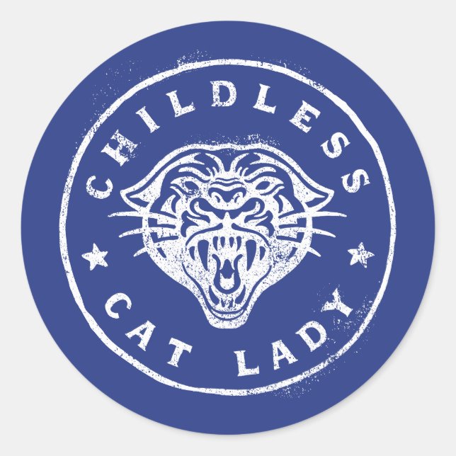 Childless Cat Lady Movement Classic Round Sticker (Front)