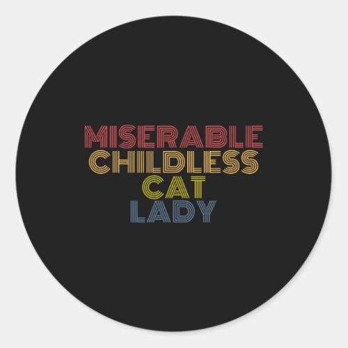 Childless Cat Lady Retro Vintage  Classic Round Sticker