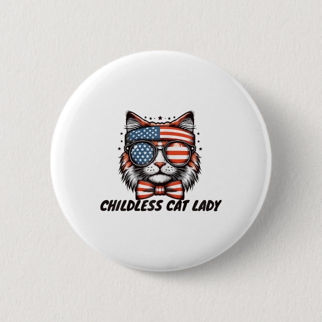 Childless Cat Lady Shirt Childless Cat Lady  Button (Front)