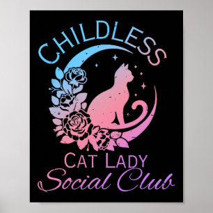 Childless Cat Lady Social Club Meme Cat Kamala Poster
