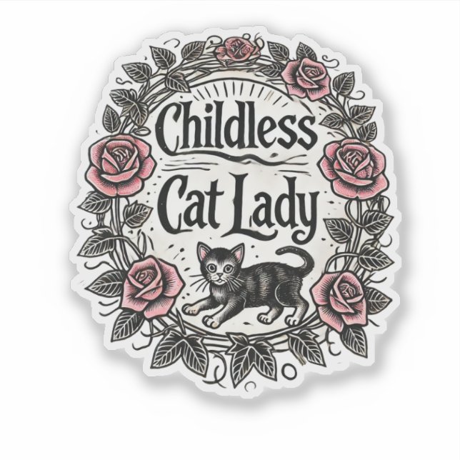 Childless Cat Lady                                 Sticker (Front)