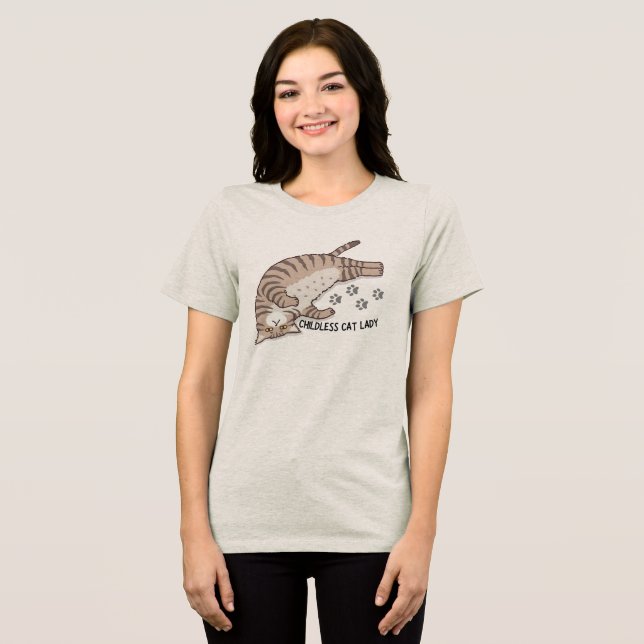 Childless Cat Lady Tri-Blend Shirt (Front Full)