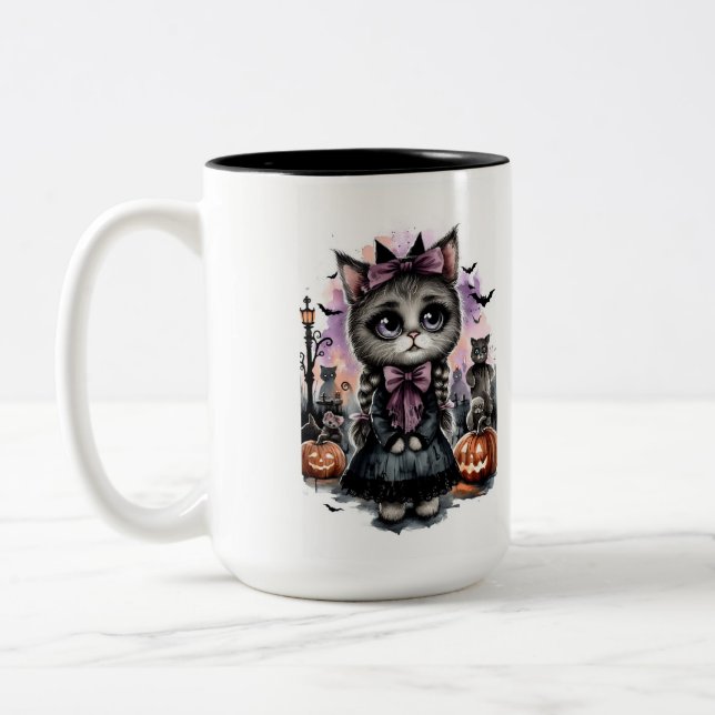 CHILDLESS CAT LADY Two-Tone COFFEE MUG (Left)