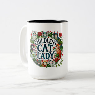 Childless Cat Lady Two-Tone Coffee Mug