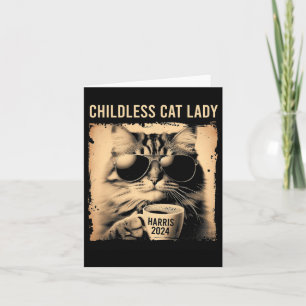 Childless Cat Lady Vintage Coffee Cat Kamala Harri Card