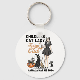 Childless Cat Lady Vote Halloween Witches Feminist Keychain