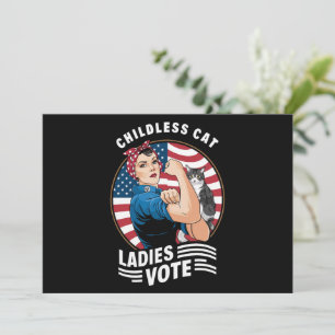 Childless Cat Lady Vote Vintage Rosie The Rivete Invitation