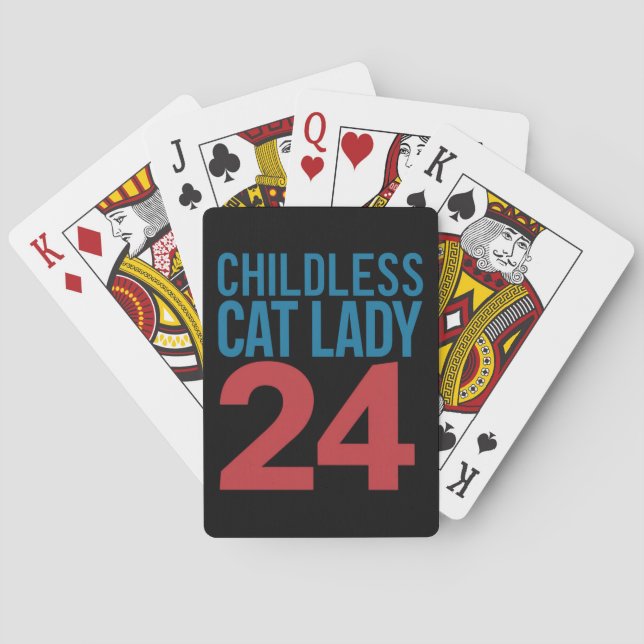 Childless Cat Lady Voting Election 2024 USA  Poker Cards (Back)