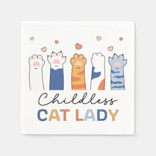 Childless Cat Lady Voting Kamala Harris President Napkins