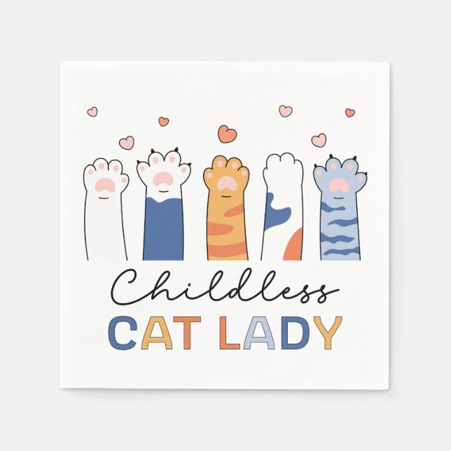 Childless Cat Lady Voting Kamala Harris President Napkins (Front)