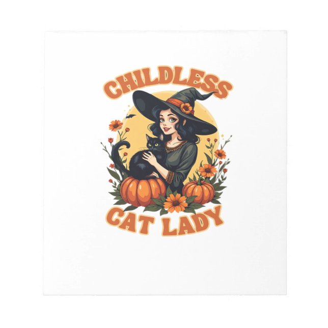 Childless cat lady witch - funny witchy black cat  notepad (Front)
