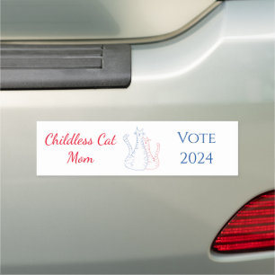 Childless Cat Mom 2024 Election President Car Magnet