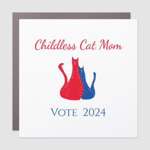 Childless Cat Mom Red White Blue 2024 Election Car Magnet