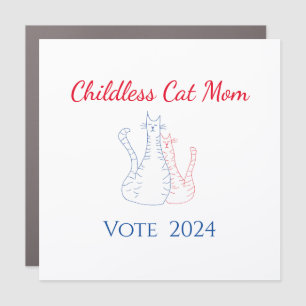 Childless Cat Mom Red White Blue 2024 Election Car Magnet