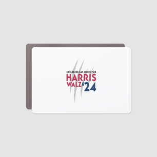 Childless Cat Moms for Harris Walz ‘24 Car Magnet