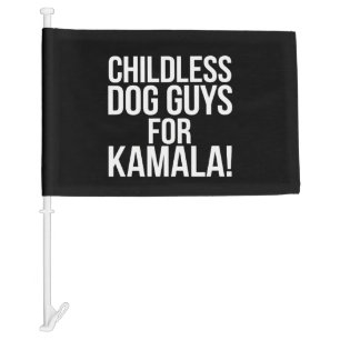 Childless Dog Guys for Kamala 2024 Vote Harris Car Flag