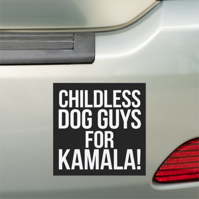 Childless Dog Guys for Kamala 2024 Vote Harris  Car Magnet (In Situ)